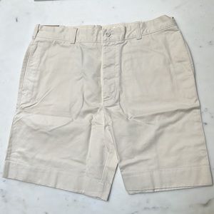 Men’s JCREW flat front cotton regular fit shorts size 38 Creme